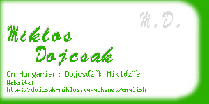 miklos dojcsak business card